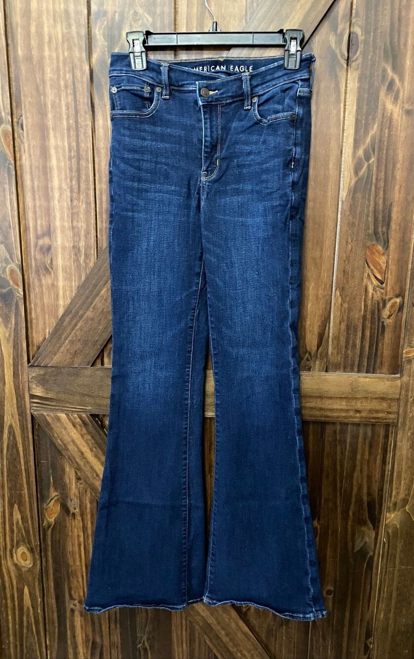 American Eagle Super High Rise Flare Womens Jeans Sz 4